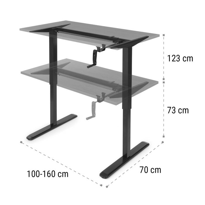 Ръчно регулируемо бюро OneConcept Multidesk (73–123 см) - Перфектно!