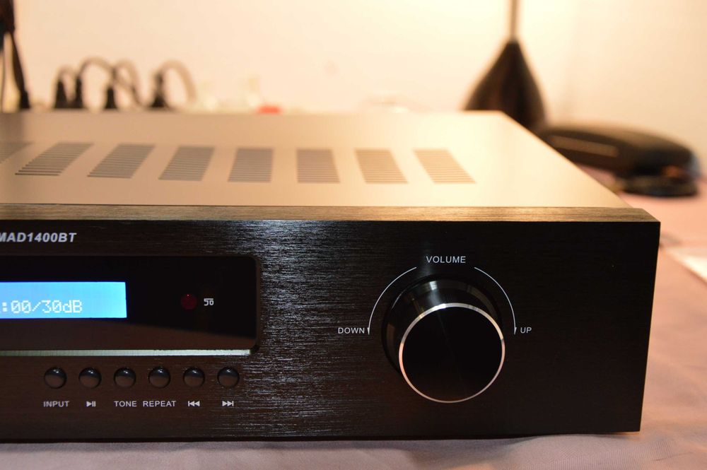 QTX KAD-2BT 55w Digital Stereo Amplifier Bluetooth Tuner USB SD Aux IN Mic Input