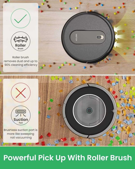 Роботизирана прахосмукачка Vactidy T6, тънка, тиха, WiFi//Alexa/Siri