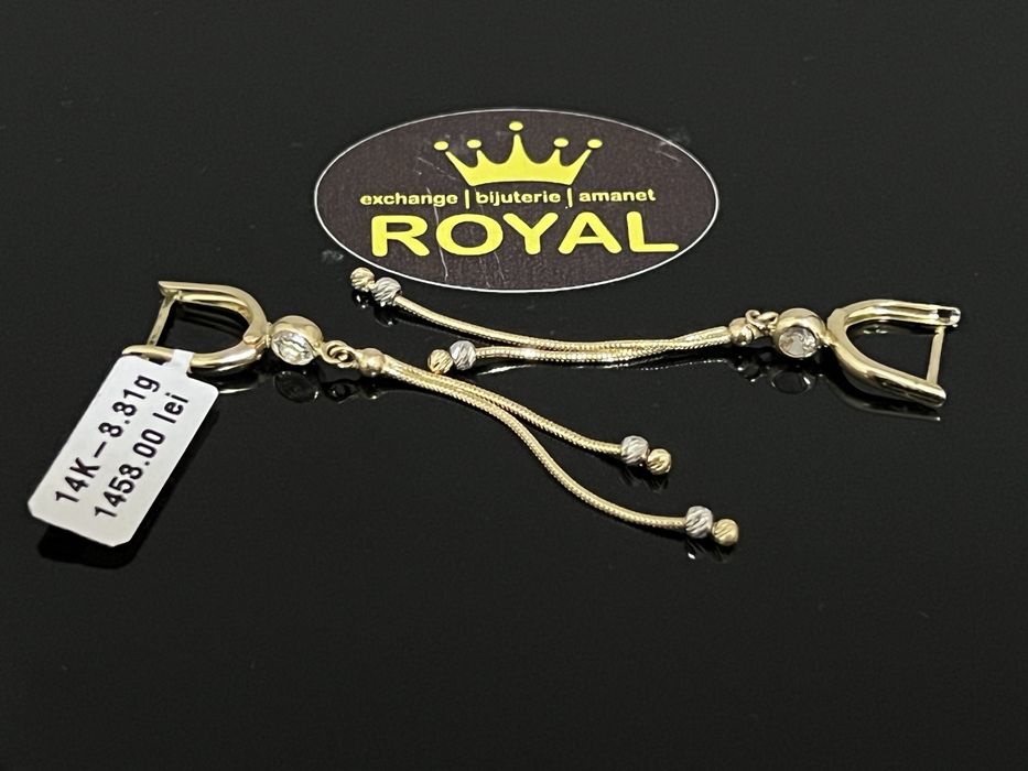 Bijuteria Royal CB :Cercei lungi aur 14K 585  3,31 gr