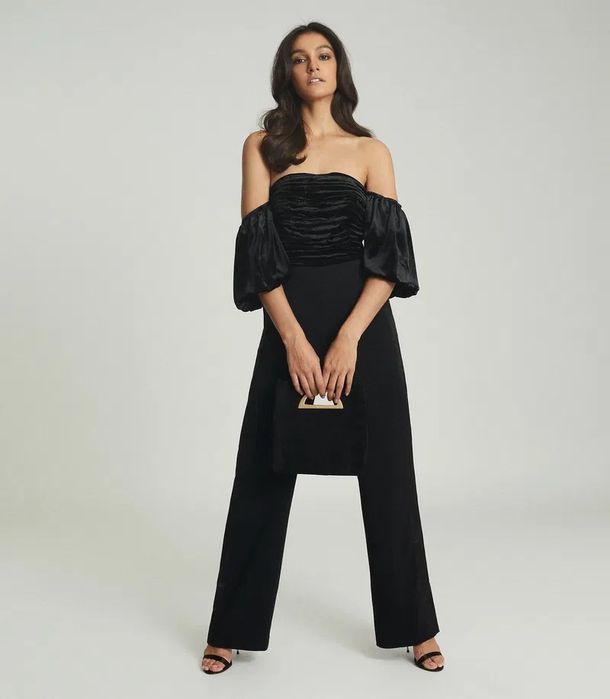 Reiss Salopeta neagra carifea matase tuxedo