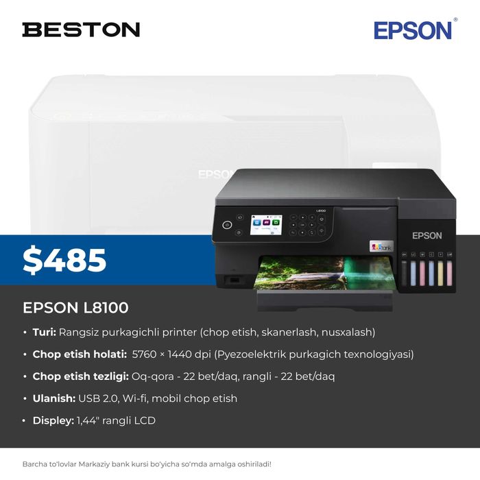 Printer EPSON L8100