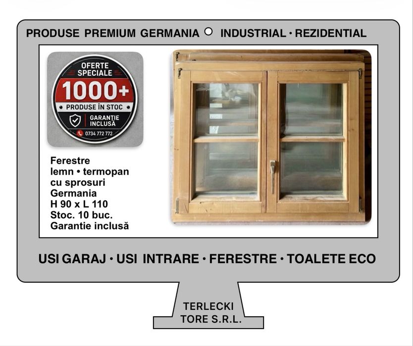 Ferestra lemn termopan sprosuri Germania  H 90 x L 110  10  rustic Garantie
