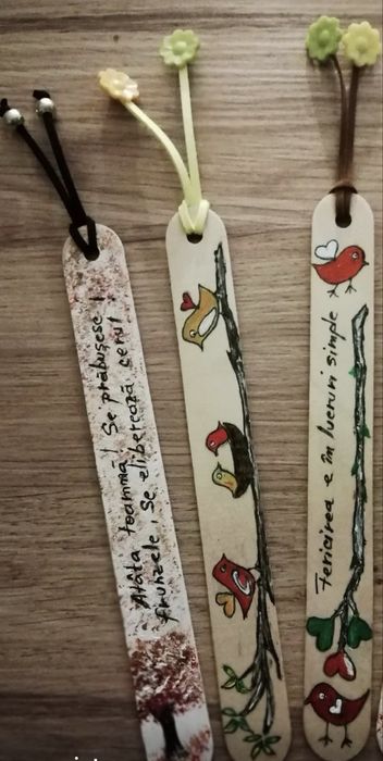Semn de carte pictat si personalizat, pe lemn!