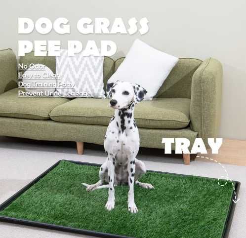 Кучешка тоалетна MEEXPAWS с изкуствена трева и дренаж, 79 x 53 см