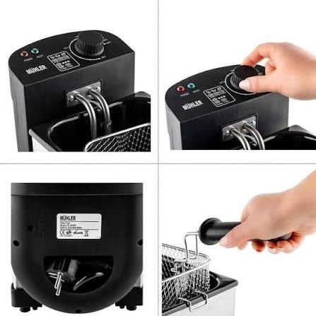 Нов фритюрник 3 л Muhler DF3030IX, 2000W, емайлиран, разглобяем.
