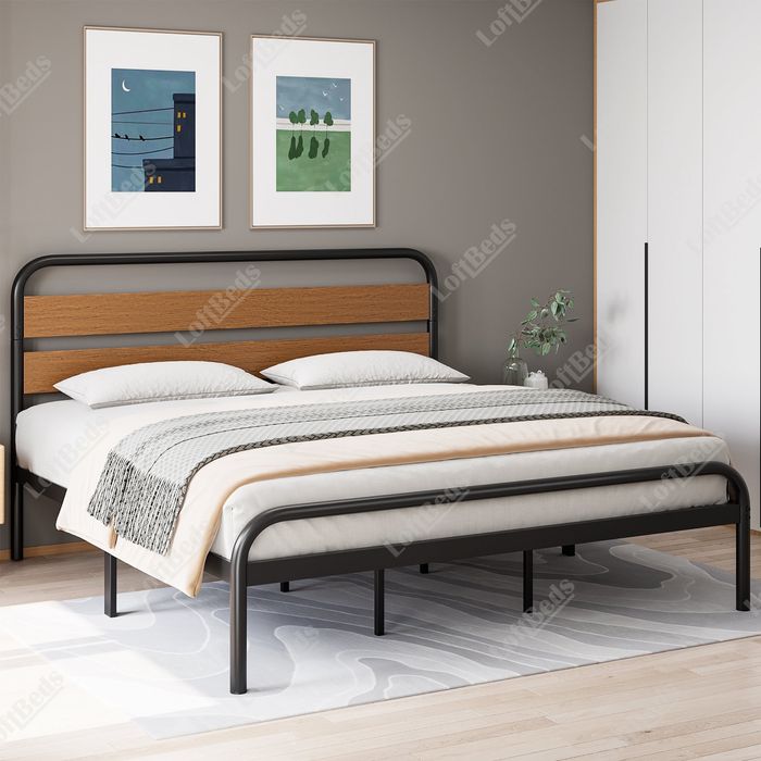 АКЦИЯ, AFINE  Двуспальная кровать 160×200 в стиле hi-tech