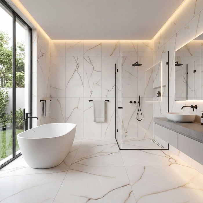 Gresie tip marmura Cristalina White F P 600X1200X8 R Somat 1L