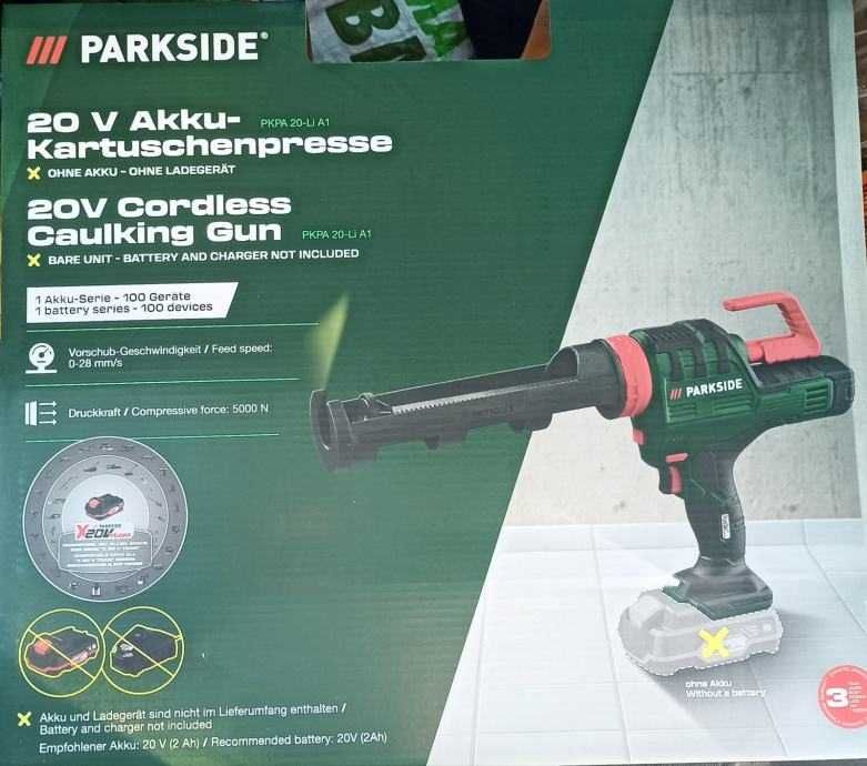 НОВ Parkside акумулаторен пистолет за силикон PKPA 20-Li A1