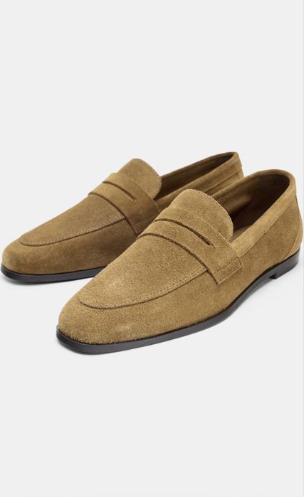 Кафяви велурени лоуфъри Zara (мокасини), като нови!