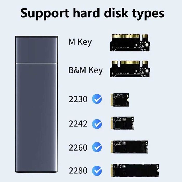 Adaptor SSD M.2 NGFF / NVMe la USB-C rack extern carcasa metalica