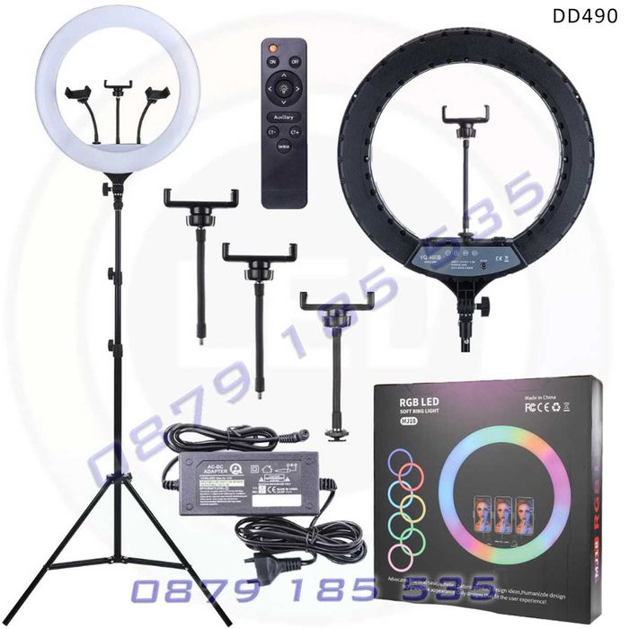 RGB осветление LED ринг 18 22 инч лампа светещ стойка снимане видео