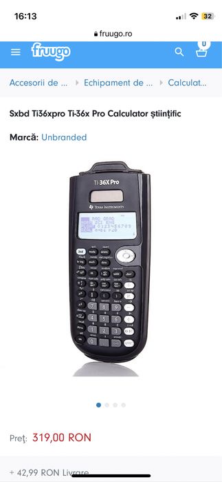 Calculator avansat științific Ti 36xPro impecabil