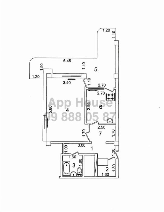 1 в 3 Комнат 1в3/7/12 • 49м² Тузель 3, Школа №282 под Ипотеку, Tuzel 3