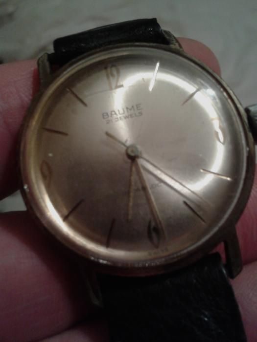 Ceas Baume plat mecanic 21 jewels Swiss made nefunctional reparabil