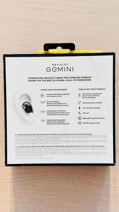 Căști Bluetooth Devialet Gemini I (T110) - Cutie completă / Baterie dreapta 1h