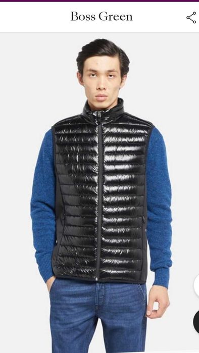 Нов мъжки елек Hugo Boss Green с патешки пух