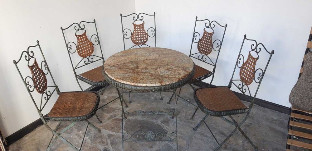 Градински комплект от ковано желязо