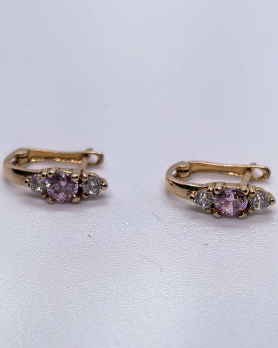 Серьги детские красное золото