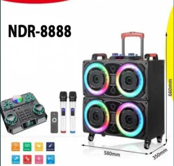 безжична тонколона 6000W с два микрофон