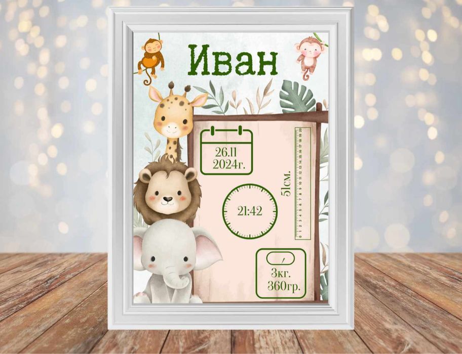 Бебешка визитка А4 или 13/18