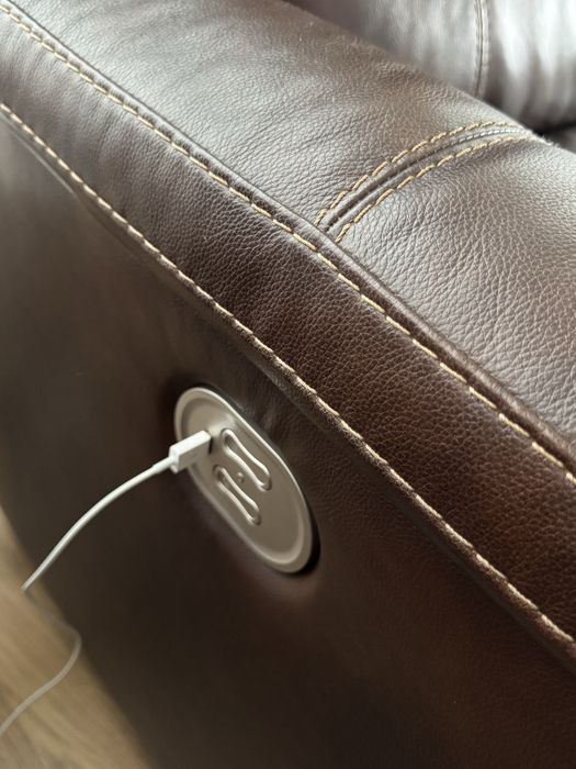 Canapea si fotoliu cu recliner din piele naturala- Mobexpert