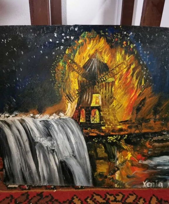 Pictura originala ulei pe lemn