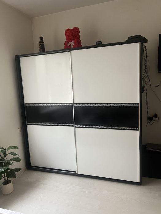 Спален комплект за матрак 160/200 , бяло и черно