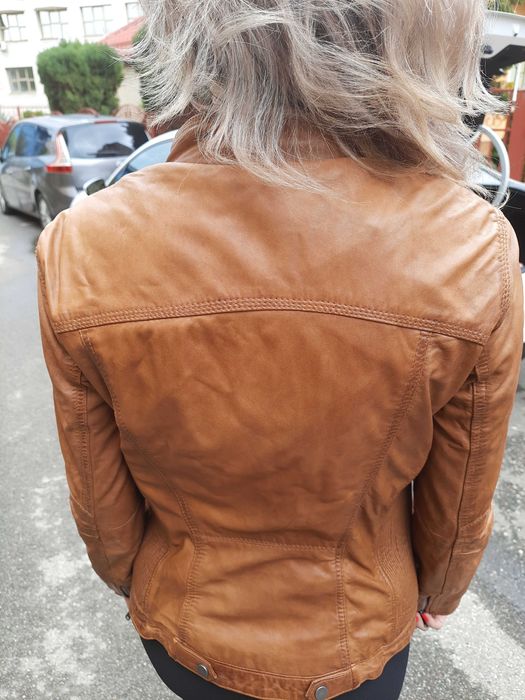 Geaca piele veritabila dama maro