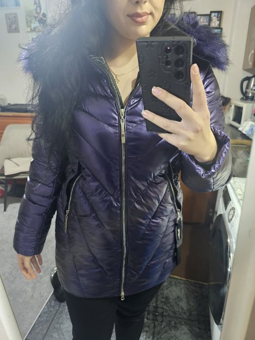 Зимно дълго яке в Лилаво