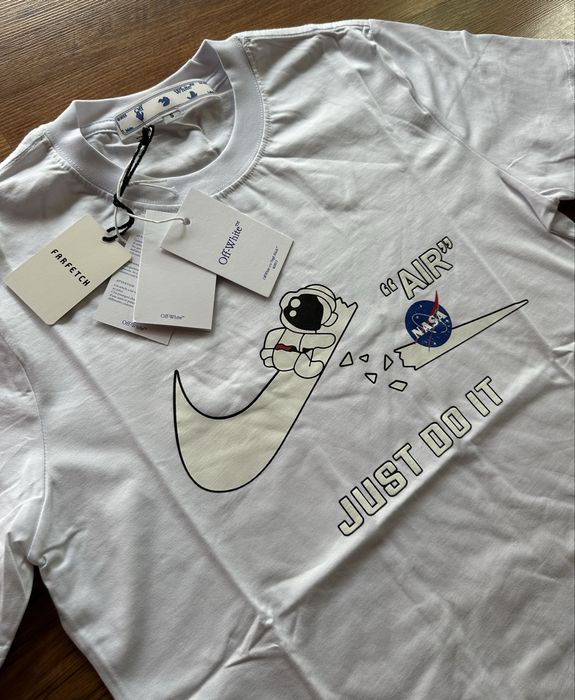 Мъжка,памучна,бяла тениска Nike OFF White