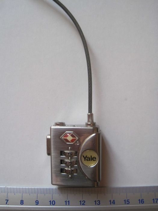 Lacăt Yale cu cifru, cablu, pentru călătorie, YTP3/32/350/1