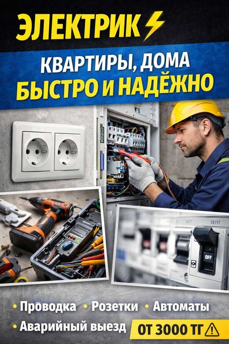 Электрик Алматы Квартиры, дома все районы