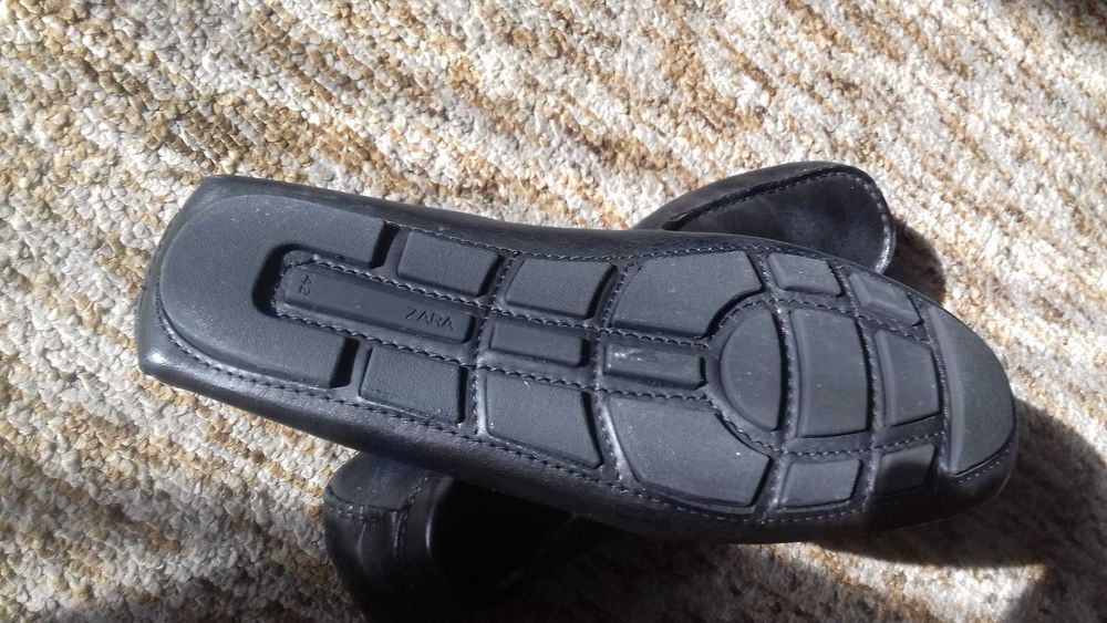 Качествени мокасини Zara, №42, черни, естествена кожа
