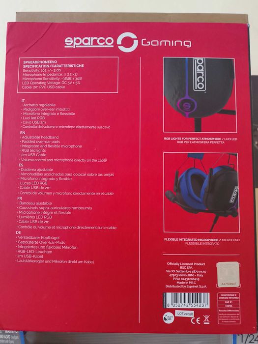 Слушалки Sparco Gaming