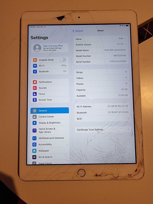 tableta apple ipad 6 a1893 icld sparta