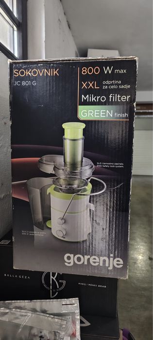 Storcator de fructe si legume Gorenje JC801G, Alb/Verde/Inox