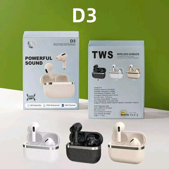 Беспроводные наушники D3 TWS
+4
Беспроводные наушники D3 TWS предлагаю