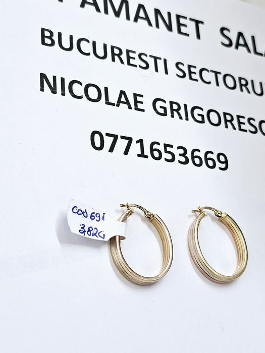 Vand cercei din aur 14 k 3.82 g cod 691