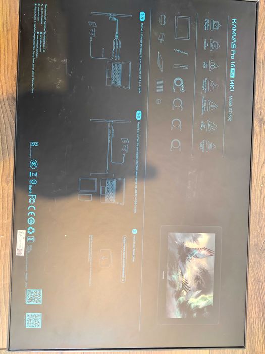 Tableta grafica HUION Kamvas Pro 16 Plus 4K UHD, 15,6 inchi