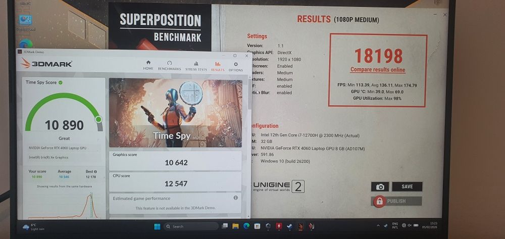 Asus Tuf F15 12700H, RTX 4060, 32GB, 1TB, 2K, 165hz