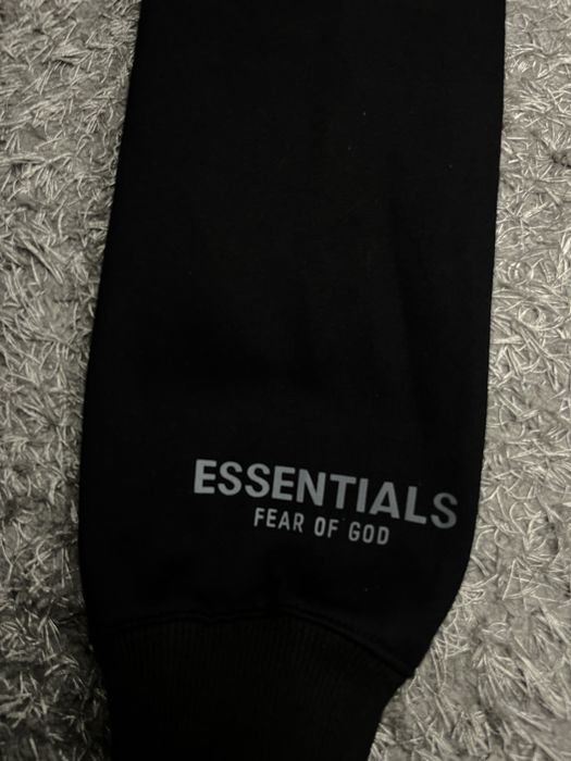 Essentials hoodie black fear of god reflective 3D print