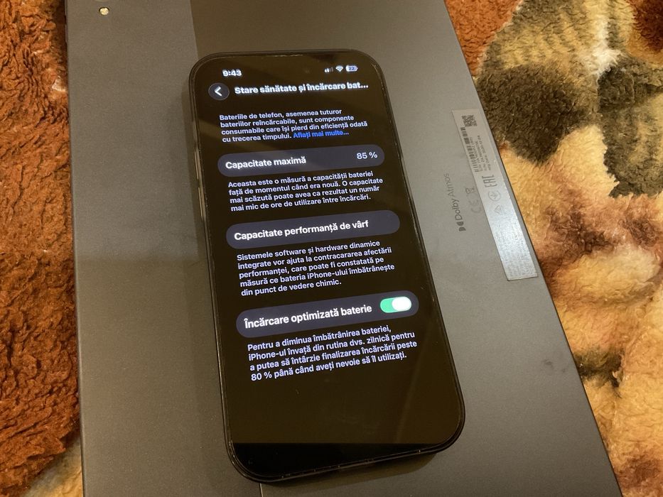 iPhone 14 Pro space black 128gb baterie 85%