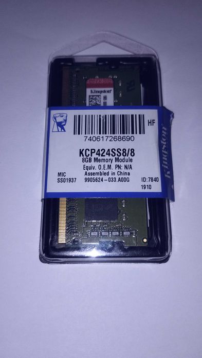 Memorie RAM Laptop Kingston, 8GB DDR4, 2666Mhz CL19, Single channel