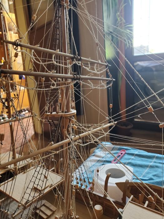 Дървен кораб 70см