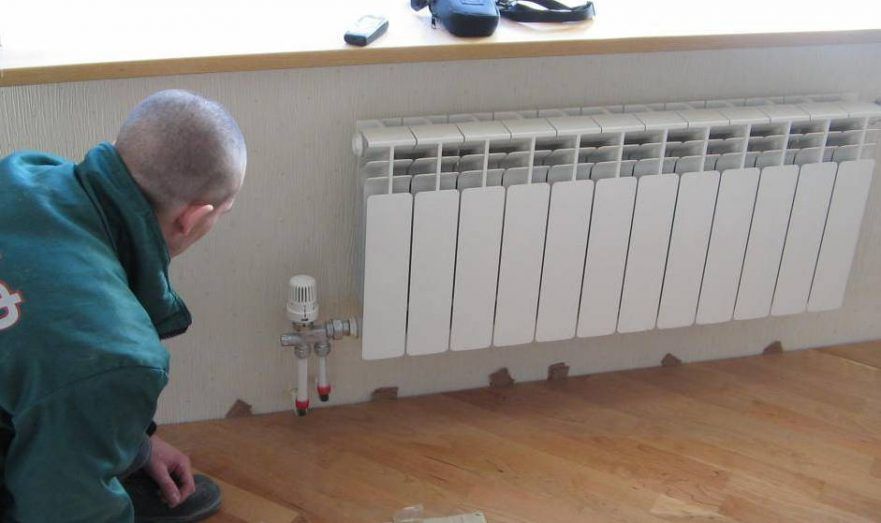 Отопления установка батарей кател