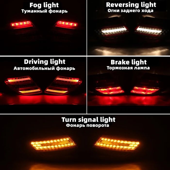 Set Stop-uri LED Facelift Design Mercedes C-Class W204 2007 - 2011