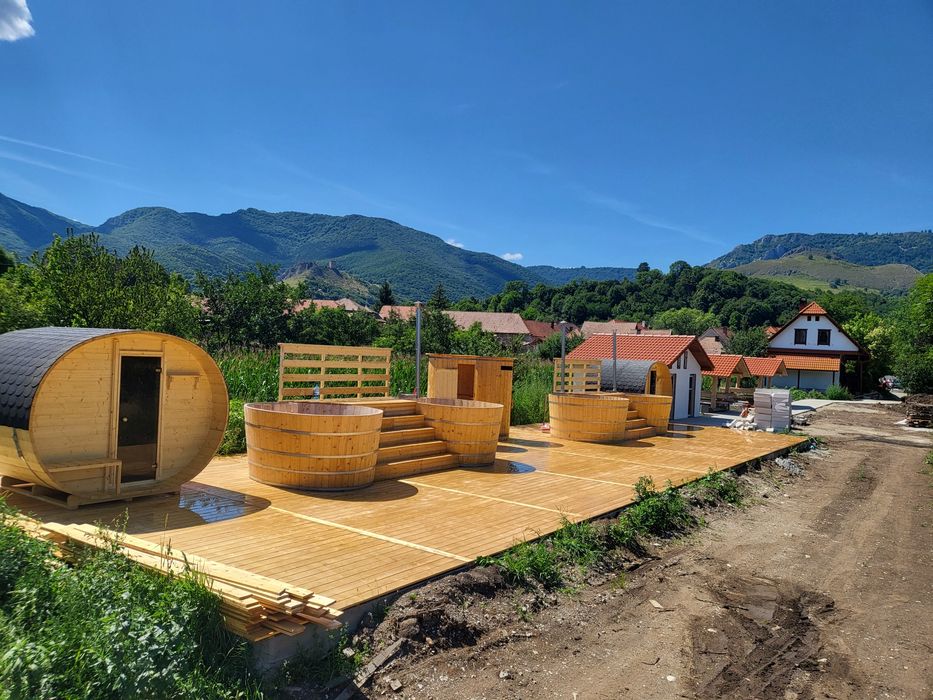 Pachet SAUNA cu CIUBAR,  DUS, JACUZZIl, mobila ,  polipropilena