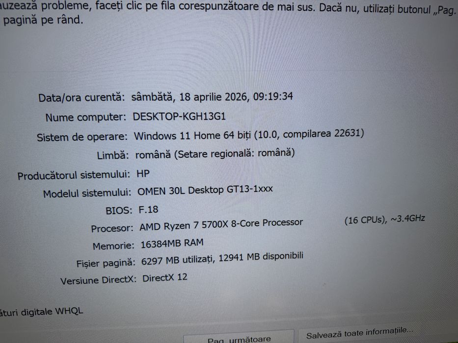 Unitate gaming HP OMEN Ryzen 7 5700X  500 gb ssd m2 , video asus RTX 2060