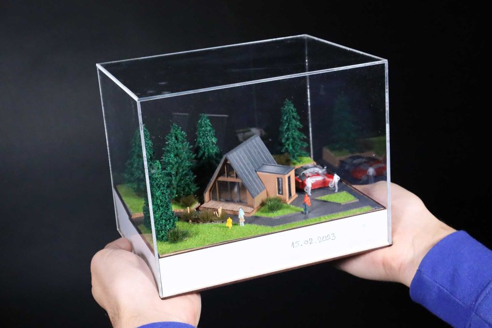 Diorama cadou-Locuinta ta in miniatura-Idei cadou-Machete&miniaturi.